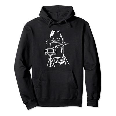 Drummer Gift Cool Jazz Cat Snare Cymbal Drum Teacher Gift Pullover Hoodie