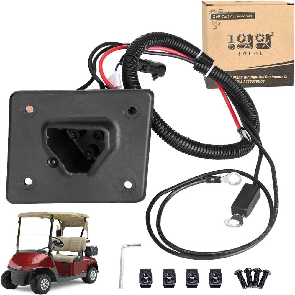 10L0L Golf Cart 48V Charger Receptacle for EZGO RXV & TXT, OEM# 602529 613304