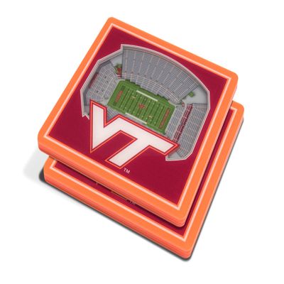 YouTheFan NCAA Virginia Tech Hokies 3D StadiumView Coasters - Lane Stadium Worsham Field