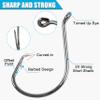 Circle Hooks Tackle - 120pcs 2X Strong Saltwater Fishing Hooks Octopus Customized Offset Sport Circle Hooks for Catfish Bass Size 3/0 view 2