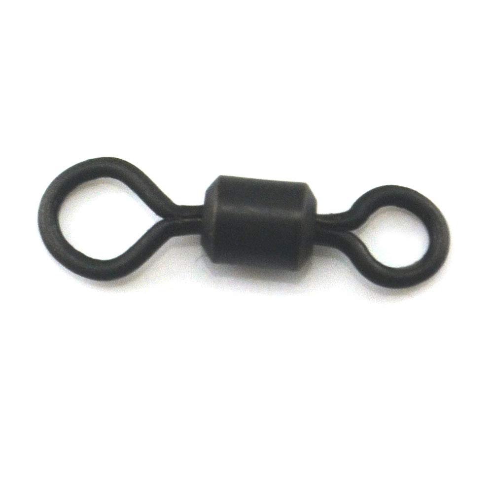 MNFT 1 Bag #4-S Carp Fishing Large Eye Rolling Swivels Matt Black Color Fits Safety Lead Clips Heli Rig Carp Terminal Tackle (1000Pcs)