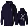 0153. Good Vibe Society Bones Hand Shaka Cool Vintage Graphic Sweatshirt Pullover Hoodie (Navy, Large) view 1