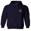 0153. Good Vibe Society Bones Hand Shaka Cool Vintage Graphic Sweatshirt Pullover Hoodie (Navy, Large) view 2