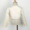 Freebily Kids Girls' Long Sleeves Beaded Cardigan Bolero Jacket Pearls Shrug Short Flower Girls Dress Cover Up Beige 8-9 view 4