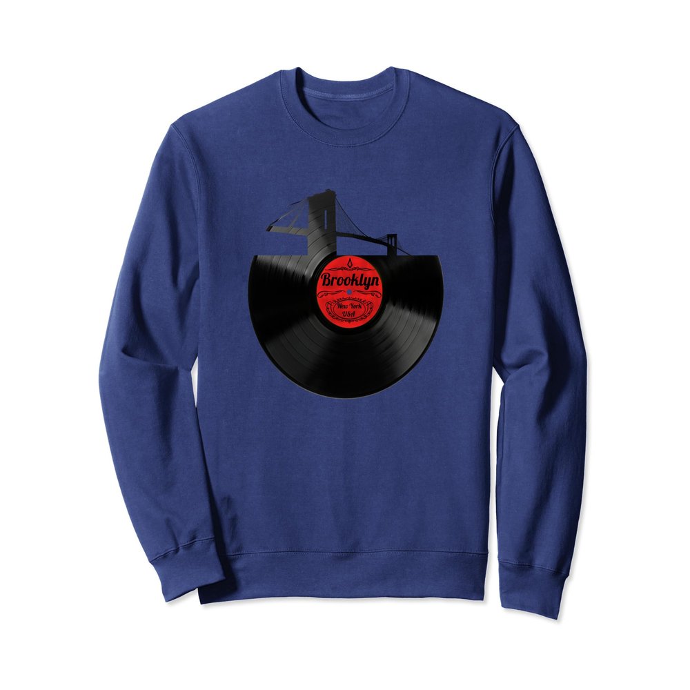 Brooklyn Bridge Vinyl Record Sweatshirt New York NYC Sweats
