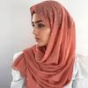 Cntqiang Muslim Wrinkles Pearl Chiffon Hijab Head Scarf Women Solid Bubble Wrap Shawls Long Hejab Shawls (6) view 3