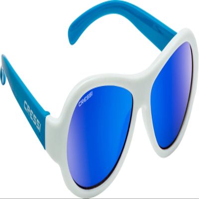 Cressi Scooby, White/Blue, Blue Mirrored lens