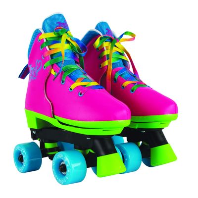 Circle Society Classic Adjustable Indoor & Outdoor Childrens Roller Skates - JoJo Siwa Rainbow - Sizes 3-7, 170035,Multi