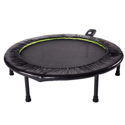 Stamina Folding Trampoline with Smart Workout App, Black - Portable Fitness Rebounder for Home Gym, Cardio & Strength Training, Jumping Exercise Equipment