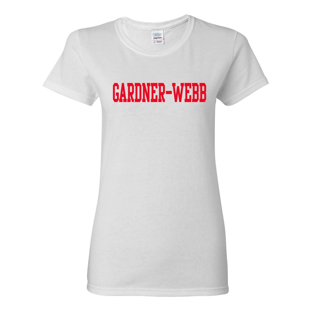 LS01 - Gardner-Webb Bulldogs Basic Block Womens T-Shirt - X-Large - White