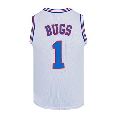 CNALLAR Youth Basketball Jersey Bugs #1 Space Movie Jersey Boys Sport Shirts (White, Youth X-Large)