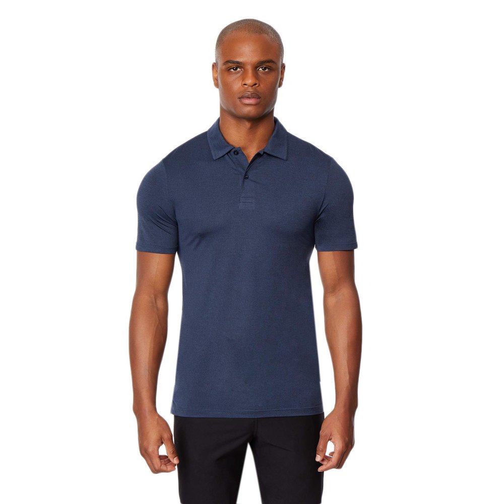 32 Degrees Mens Wicking Golf Performance Polo Shirt, Navy Heather., Small