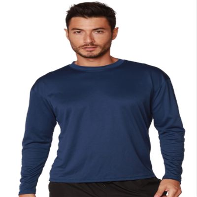 INGEAR Men's Long Sleeve Running Shirt, Quick Dry, Lightweight Rash Guard, Fishing Shirt, Sun Protection UPF 50+ Sizes S-3X (Navy Blue, XX-Large)