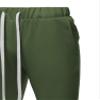 Style by William Solid Long Length Drawstring Ankle Zipper Track Pants Olive S view 4