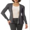 Design by Olivia Women's Lightweight Soft Knit Open Front Cardigan Sweater Long Sleeve for Casual Layering Charcoal L view 1