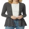 Design by Olivia Women's Lightweight Soft Knit Open Front Cardigan Sweater Long Sleeve for Casual Layering Charcoal L view 2