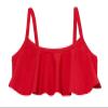 Made in USA Girls Flounce Bikini Top UPF50+ Sun Protection Toddler Bathing Suit Rash Guard for Beach Pool Swimwear, Red, 3T view 1