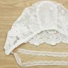 Nihao Baby Baptism Bonnet (F-White Simple Lace Bonnet, 3-6 Months) view 4