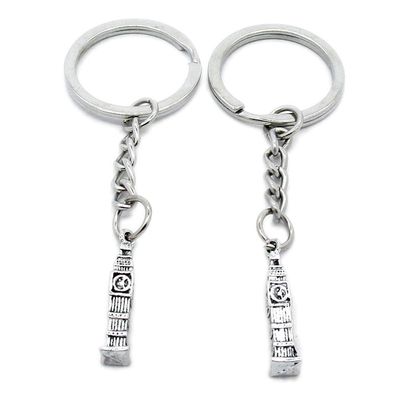 1 Item Metal Keychain Keyring Key Tags Chains Rings Jewelry Bag Charms Y2SV6 Bell Tower