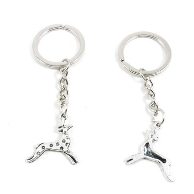 20 Items Metal Keychain Keyring Key Tags Chains Rings Jewelry Bag Charms O7AV3 Sika Deer Fawn