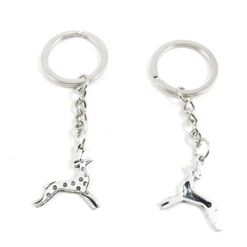 20 Items Metal Keychain Keyring Key Tags Chains Rings Jewelry Bag Charms O7AV3 Sika Deer Fawn
