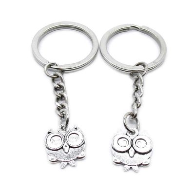 1 Item Metal Keychain Keyring Key Tags Chains Rings Jewelry Bag Charms SV2U3 Cartoon Owl