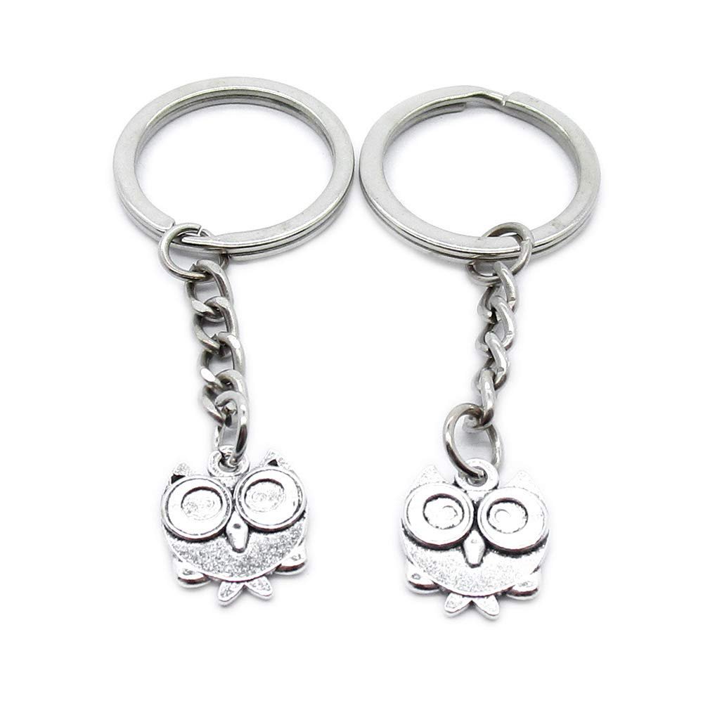 1 Item Metal Keychain Keyring Key Tags Chains Rings Jewelry Bag Charms SV2U3 Cartoon Owl