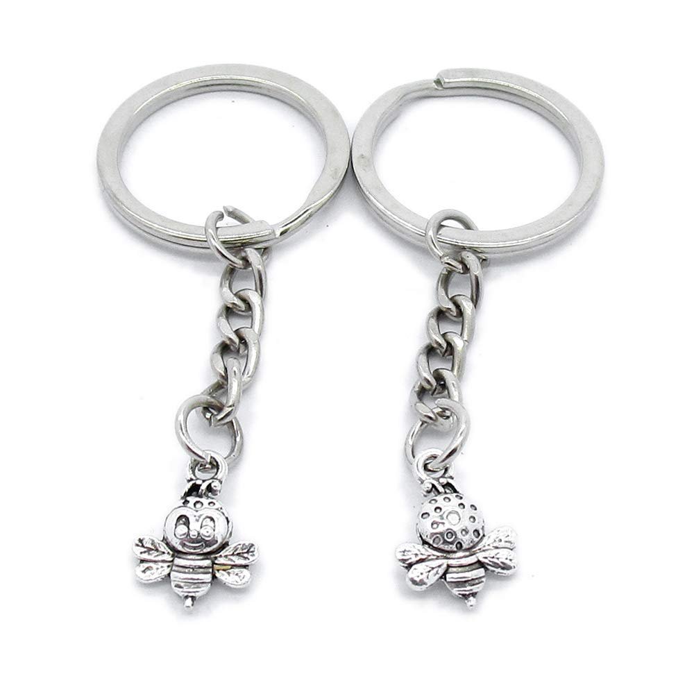 1 Item Metal Keychain Keyring Key Tags Chains Rings Jewelry Bag Charms WX4U3 Bee Honeybee