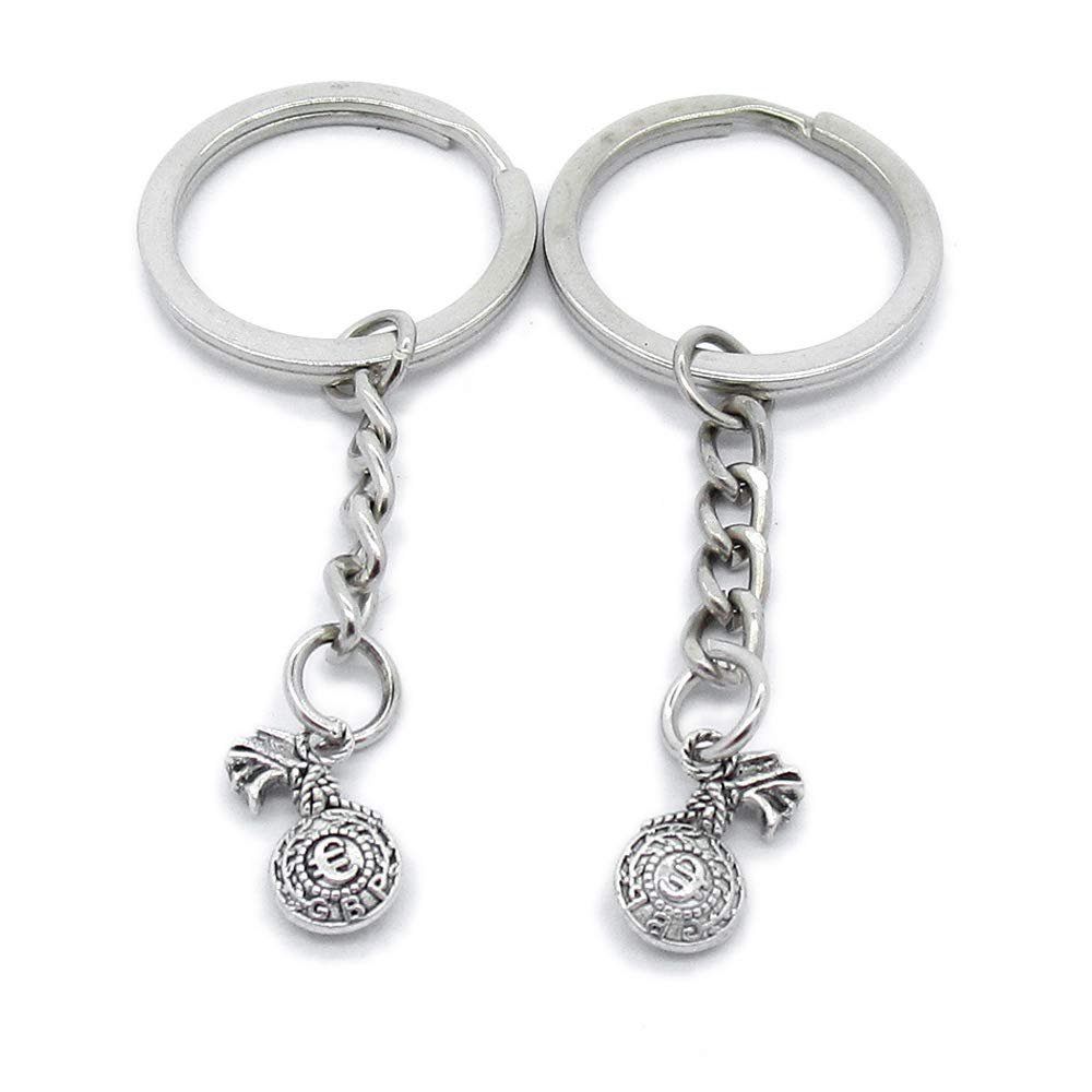 5 Items Metal Keychain Keyring Key Tags Chains Rings Jewelry Bag Charms XL5W1 Euro Money Bag Sack