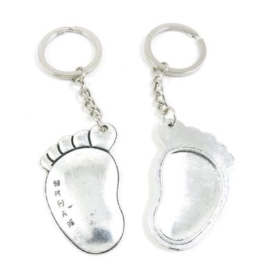 1 Item Metal Keychain Keyring Key Tags Chains Rings Jewelry Bag Charms I4TK0 Foot Footprint
