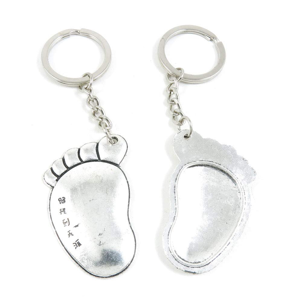1 Item Metal Keychain Keyring Key Tags Chains Rings Jewelry Bag Charms I4TK0 Foot Footprint