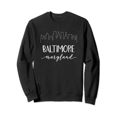Baltimore Maryland Sweatshirt - Downtown Skyline State Shirt