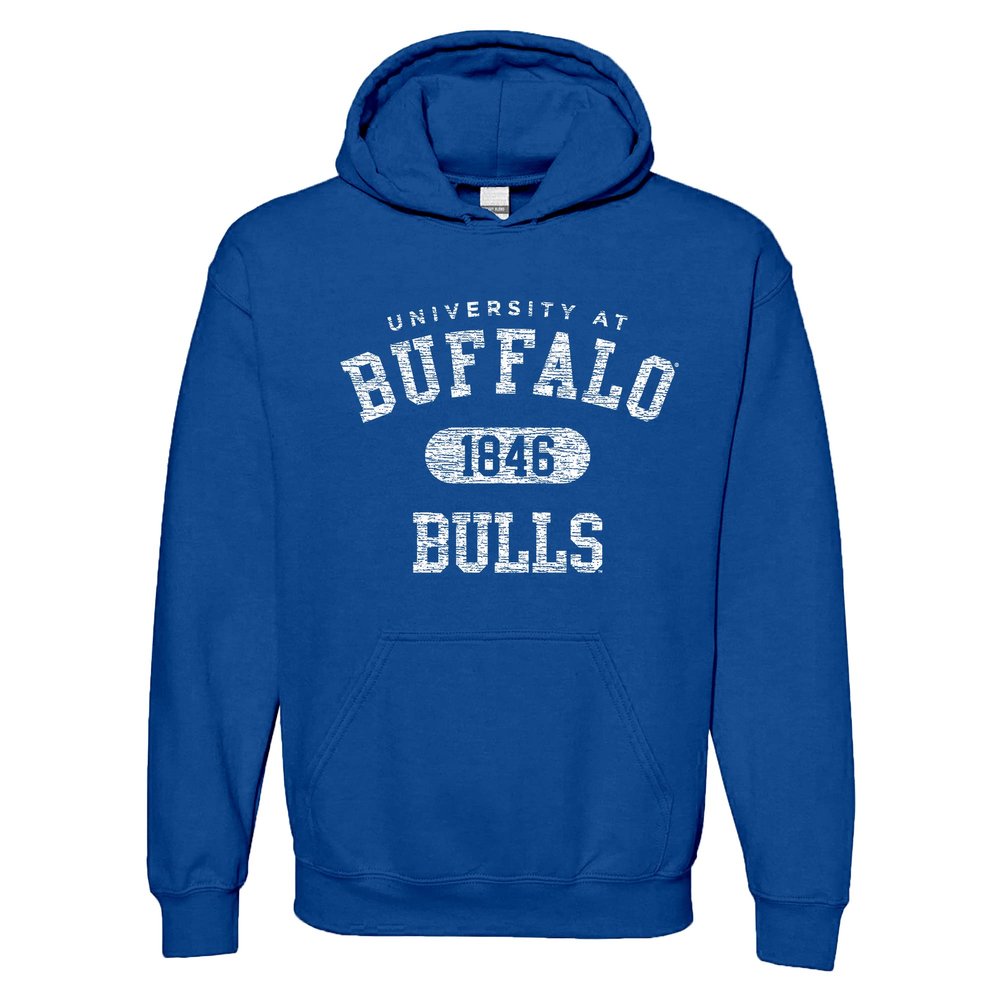UGP Campus Apparel AH20 - University at Buffalo Bulls Athletic Arch HOODIE - Medium - Royal