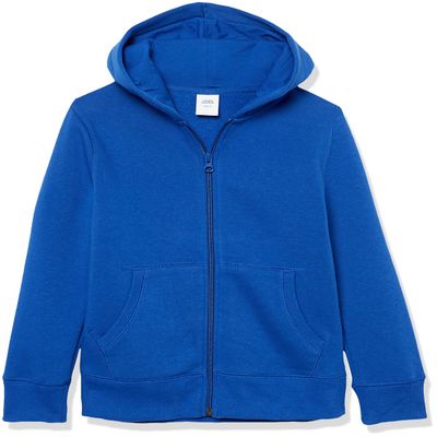 Amazon Essentials Hoodies - Boys' Blue Zip-Up Sweatshirt, Medium, Fleece