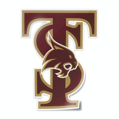 Collegiate NCAA Car Decal Made from Premium Weatherproof Vinyl (Texas State TS - Maroon)