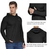 baleaf Men's UV SPF Hoodie Shirt UPF 50+ Sun Protection Long Sleeve T-Shirts Rash Guard Fishing Swimming Lightweight Black M view 4