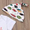 3Pcs Baby Boys Clothing Set, Daddy's Fishing Buddy Rompers Jumpsuit Top Fish Printed Pants Hat Outfits (White#, 6-12M) view 4