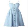 Angashion Women's Dresses-Summer Floral Bohemian Spaghetti Strap Button Down Swing Midi Dress 182 Blue L view 4
