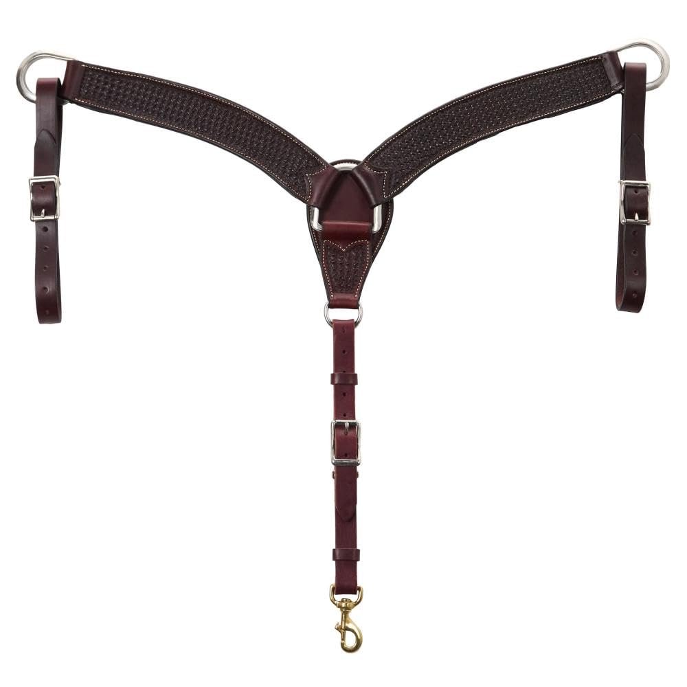 Cowboy Tack 2in Spider Stamp Breast Collar Rosewoo