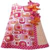 Baby Girls 3M-24M Fuchsia-Pink/Orange Geometric Print Cotton Shift Dress (18 Months, Fuchsia) view 1