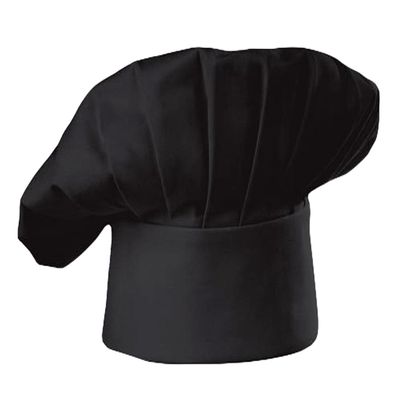 CHEFSKIN Chef Hat Black Twill Fully Adjustable Adult Size (Children)