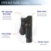 1911 Holster for Colt 1911, Kimber 1911, S&W 1911, Taurus 1911, Remington 1911 R1, Sig 1911, Ruger SR1911, GSG 1911, 1911 Paddle Holster, 360 Adjustable OWB Holster - Right Handed view 2