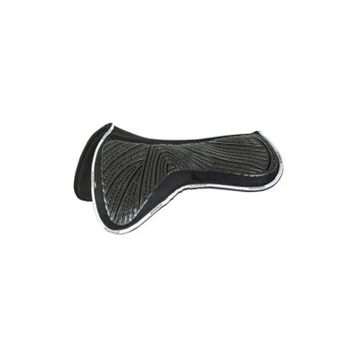 Acavallo 3D Spacer Fabric Lining Withers Free Gel and Memory Foam Close Contact Half Saddle Pad, Large, Black, Horse Equipment Accessories