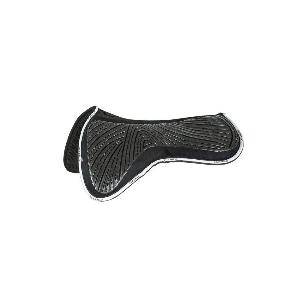 Acavallo 3D Spacer Fabric Lining Withers Free Gel and Memory Foam Close Contact Half Saddle Pad, Large, Black, Horse Equipment Accessories