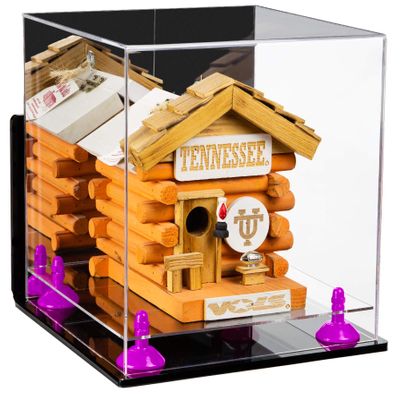 Better Display Cases Versatile Acrylic Display Case - Medium Square Box with Mirror, Wall Mount, Purple Risers and Clear Base 10" x 10" x 10" (A028-PR)