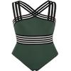 Hilor Women's Sexy One Piece Swimsuit Modest Swimwear Twist Front Bathing Suits Swimwear Dark Army Green XXL/US16 view 1