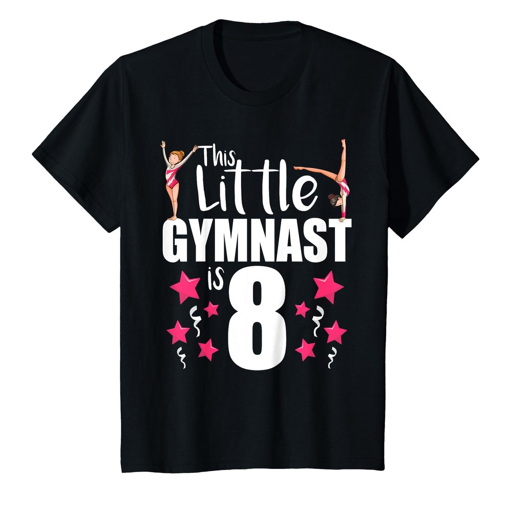 8 Year Old Gymnast Birthday Tumbling Gymnastics 8th Gift T-Shirt