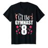 8 Year Old Gymnast Birthday Tumbling Gymnastics 8th Gift T-Shirt view 1