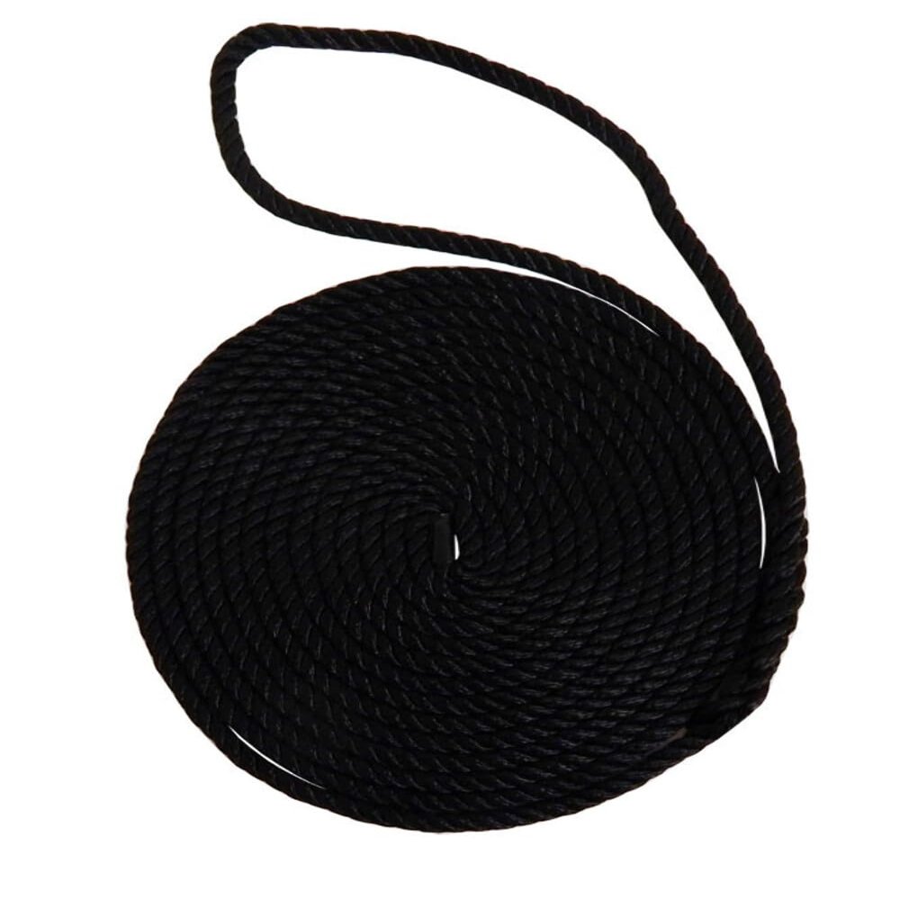 Buccaneer Rope Company 20-03544 5/8 inch x 35 ft. Black Twisted Nylon Dock Line
