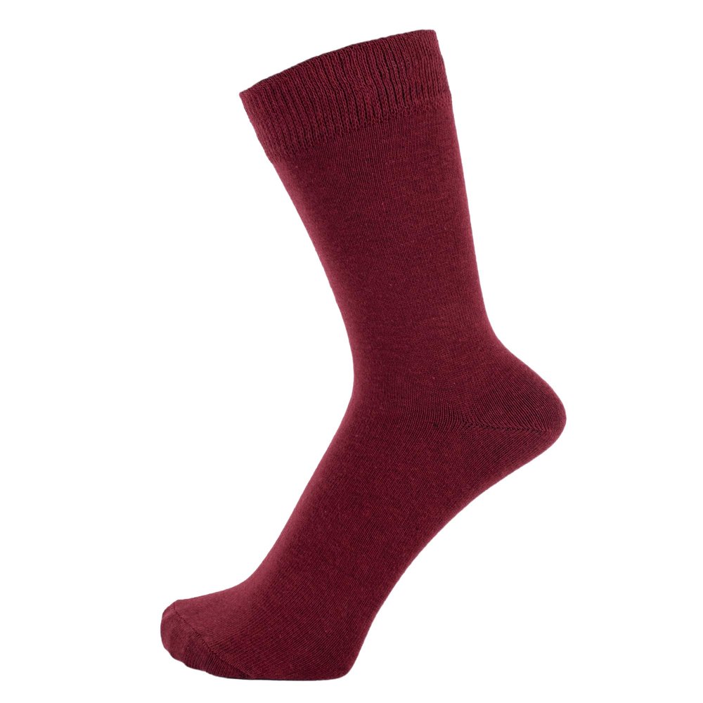 ZAKIRA Finest Combed Cotton Dress Socks in Plain Colours for Men, Women (Burgundy)